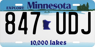 MN license plate 847UDJ