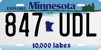 MN license plate 847UDL