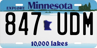 MN license plate 847UDM