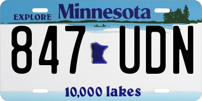 MN license plate 847UDN