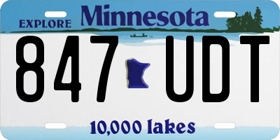 MN license plate 847UDT