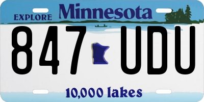 MN license plate 847UDU