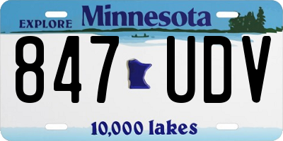 MN license plate 847UDV