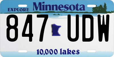 MN license plate 847UDW