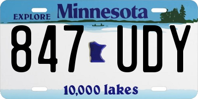 MN license plate 847UDY