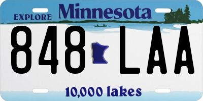 MN license plate 848LAA