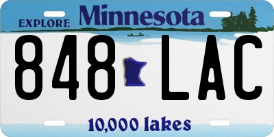 MN license plate 848LAC