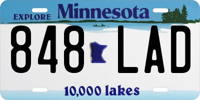 MN license plate 848LAD