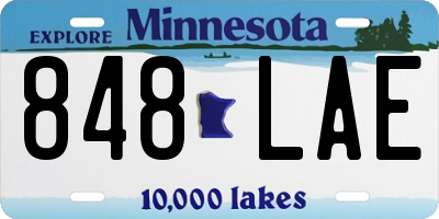 MN license plate 848LAE