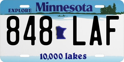 MN license plate 848LAF