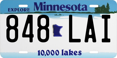 MN license plate 848LAI