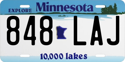 MN license plate 848LAJ