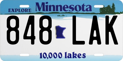 MN license plate 848LAK