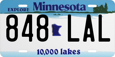 MN license plate 848LAL