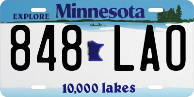 MN license plate 848LAO