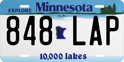 MN license plate 848LAP