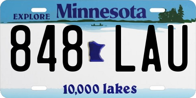 MN license plate 848LAU
