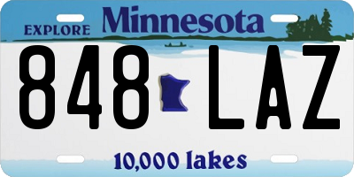 MN license plate 848LAZ