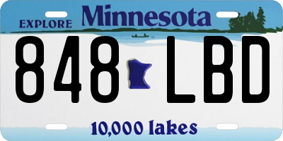 MN license plate 848LBD