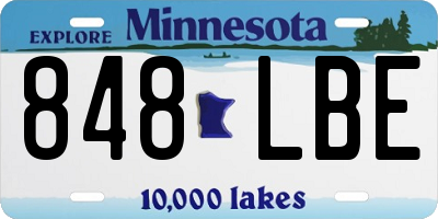 MN license plate 848LBE
