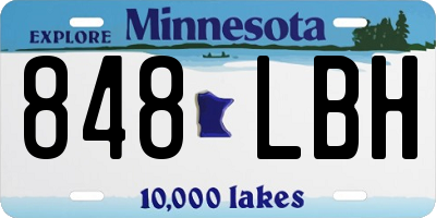 MN license plate 848LBH