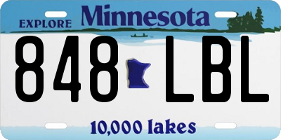 MN license plate 848LBL
