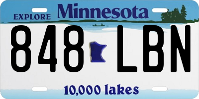 MN license plate 848LBN