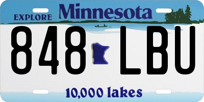 MN license plate 848LBU