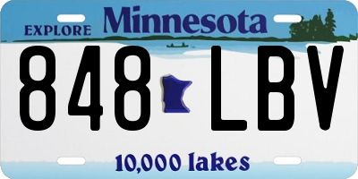 MN license plate 848LBV