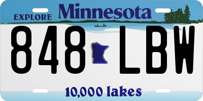 MN license plate 848LBW