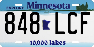MN license plate 848LCF