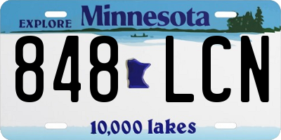 MN license plate 848LCN
