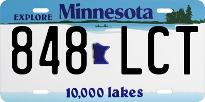 MN license plate 848LCT