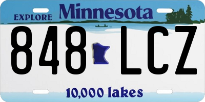 MN license plate 848LCZ