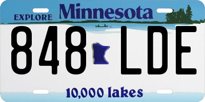 MN license plate 848LDE