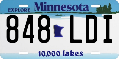 MN license plate 848LDI