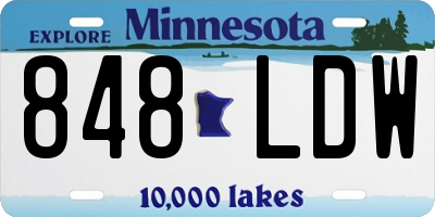 MN license plate 848LDW