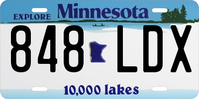 MN license plate 848LDX