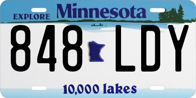 MN license plate 848LDY