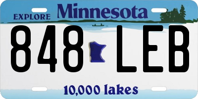 MN license plate 848LEB