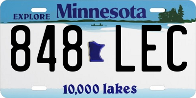 MN license plate 848LEC
