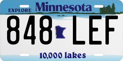 MN license plate 848LEF
