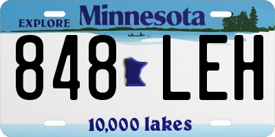 MN license plate 848LEH