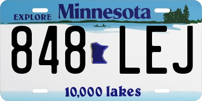 MN license plate 848LEJ