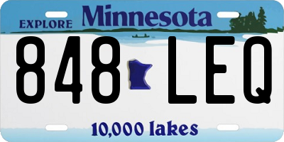 MN license plate 848LEQ