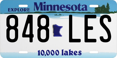 MN license plate 848LES