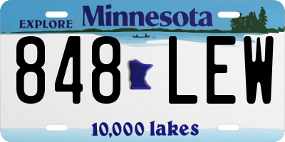 MN license plate 848LEW