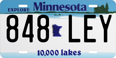 MN license plate 848LEY