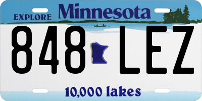 MN license plate 848LEZ
