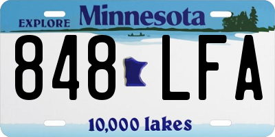 MN license plate 848LFA